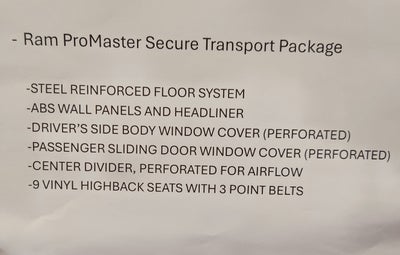 2023 RAM ProMaster Window Van 2500 High Roof 159" WB